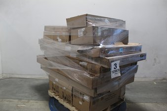 1 Pallet – 14 Pcs – Bedroom – Damaged / Missing Parts / Tested NOT WORKING – Better Homes & Gardens, MY TEXAS HOUSE, Mainstays, Prepac