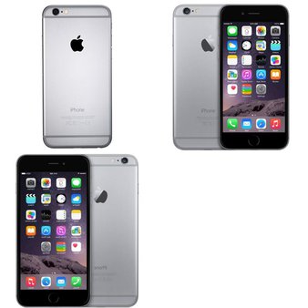 6 Pcs – Apple iPhone 6 – Refurbished (GRADE B – Unlocked) – Models: MG4W2LL/ARW, MG6G2LL/A, MG632LL/A