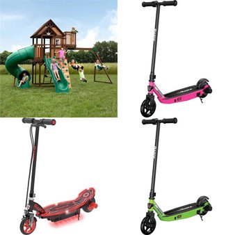 Pallet – 4 Pcs – Powered, Outdoor Play – Customer Returns – Razor, Razor Power Core, Backyard Discovery