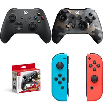 8 Pcs – Video Game Controllers (Microsoft, NINTENDO) – Refurbished (GRADE D) – Models: QAT-00001, HACAJAEAA, Switch Pro Controller with Super Mario Odyssey Game, WL3-00174