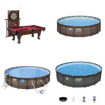 Pallet – 9 Pcs – Pools & Water Fun, Powered, Camping & Hiking, Game Room – Overstock – Coleman, Razor