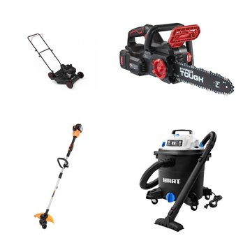 Pallet – 8 Pcs – Mowers, Leaf Blowers & Vaccums, Trimmers & Edgers, Hedge Clippers & Chainsaws – Customer Returns – Hyper Tough, Hart, Worx, Ozark Trail
