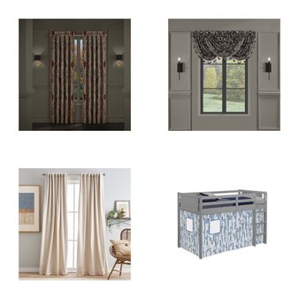 Pallet – 247 Pcs – Curtains & Window Coverings, Lighting & Light Fixtures, Sheets, Pillowcases & Bed Skirts, Bath – Mixed Conditions – Unmanifested Home, Window, and Rugs, Fieldcrest, Sun Zero, Madison Park