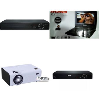 Pallet – 168 Pcs – DVD & Blu-ray Players, Networking, Projector, Portable Speakers – Customer Returns – JBL, SYLVANIA, VTECH, PROSCAN