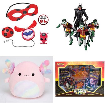 Pallet – 79 Pcs – Action Figures, Boardgames, Puzzles & Building Blocks, Stuffed Animals, Costumes – Customer Returns – Miraculous, Squishmallows, Lego, McFarlane Toys