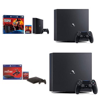 12 Pcs – Sony Playstation 4 Consoles – Refurbished (GRADE A, GRADE B) – Models: Red Dead Redemption 2 PS4 Pro Bundle, CUH-2215B, 3002470, 3003346