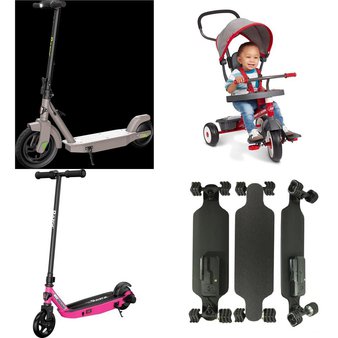 Pallet – 16 Pcs – Powered, Strollers, Not Powered, Dolls – Customer Returns – Razor, Radio Flyer, GOTRAX, Shark Wheel