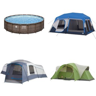 6 Pallets – 128 Pcs – Camping & Hiking, Unsorted, Pools & Water Fun, Optics / Binoculars – Customer Returns – Ozark Trail, Coleman, Ozark, Lifetime