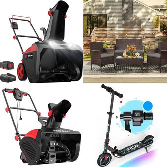 Pallet – 9 Pcs – Exercise & Fitness, Snow Removal, Fireplaces, Vehicles – Customer Returns – POOBOO, PowerSmart, UHOMEPRO, Funcid