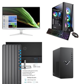 Pallet – 24 Pcs – All In One Computers, Desktops, Power Adapters & Chargers – Customer Returns – HP, CyberPower, IBUYPOWER, CyberpowerPC