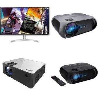 CLEARANCE! Pallet – 46 Pcs – Projector, Monitors – Open Box Customer Returns – RCA, Onn, Monster, onn.