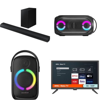 Pallet – 37 Pcs – Portable Speakers – Open Box Customer Returns – JUSTICE, onn., Soundcore, Samsung