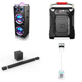 Pallet – 17 Pcs – Portable Speakers, Speakers, Powered, Receivers, CD Players, Turntables – Customer Returns – Monster, ION Audio, Onn, VIZIO