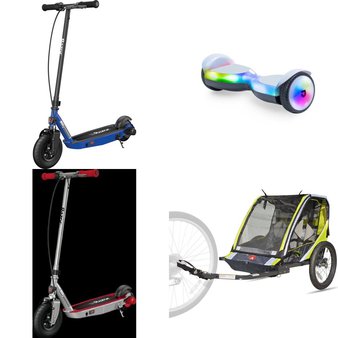 Pallet – 18 Pcs – Powered, Unsorted, Vehicles, Trains & RC, Cycling & Bicycles – Customer Returns – Razor Power Core, Razor, Jetson, Hape