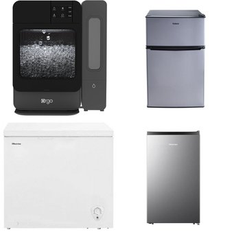 Pallet – 5 Pcs – Bar Refrigerators & Water Coolers, Freezers, Ice Makers – Customer Returns – HISENSE, Orgo Products, Primo, Galanz